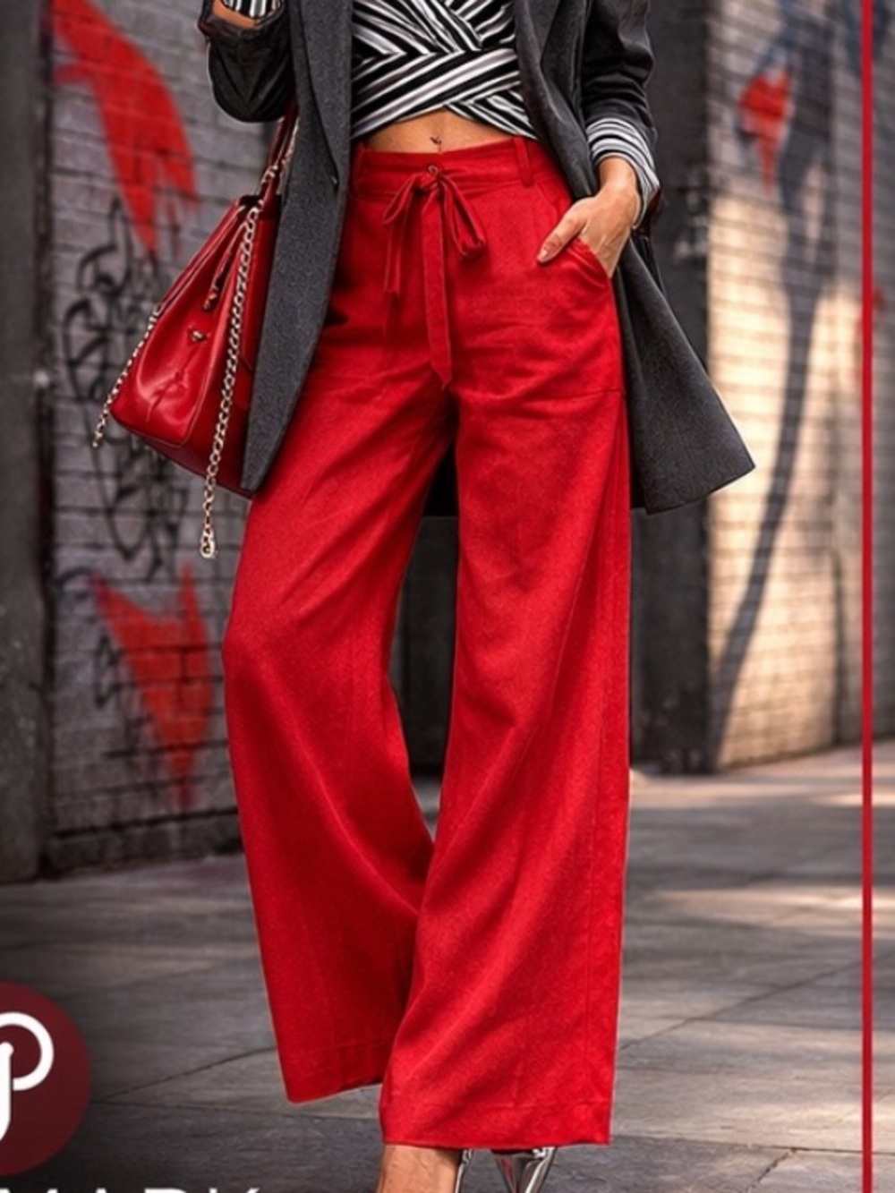 JustFab,Wide Leg Palazzo Pants Resort Vacation Linen Blend Tie Waist Pant Size S